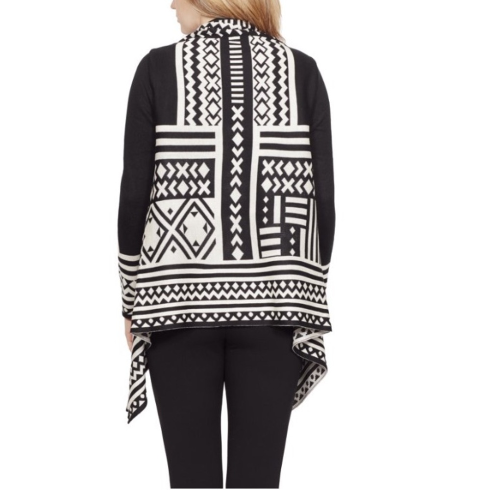 Larry Levine B&W Open Cardigan - Picture 7 of 8